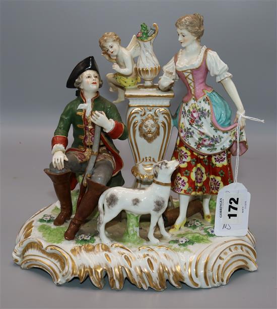 Continental figure group, Sportsman and Sweetheart (damaged)(-)